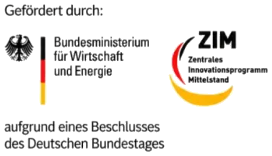 Gefördert durch das Bundesministerium für Wirtschaft und Energie (Zentrales Innovationsprogramm Mittelstand) aufgrund eines Beschlusses des Deutschen Bundestages